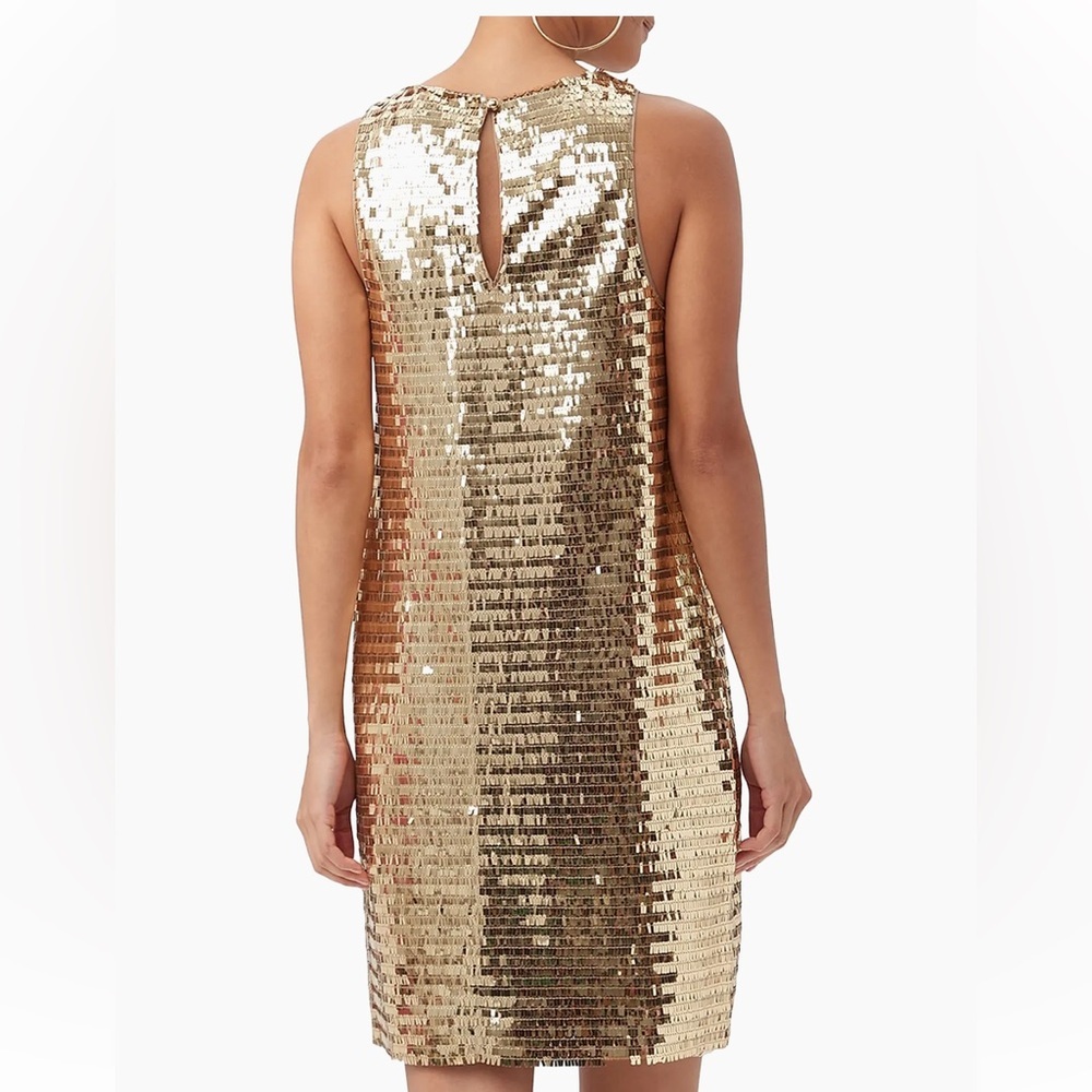 Trina Turk Koa Gold Tiki Tangle Sequin Shift Dress Size 2 6 8 NWT Party Glam - Picture 2 of 15